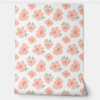 Modern Blooms Coral Peach Nursery Kids Room
