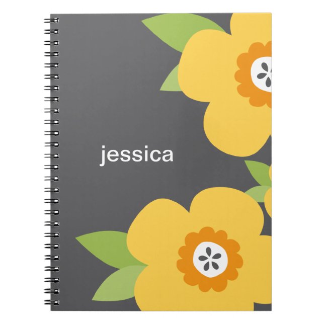 Modern Blooms Personalised Notebook (Front)