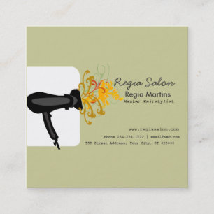 Modern Blossoming Hairdryer Stylists Hair Salon Appointment Card
