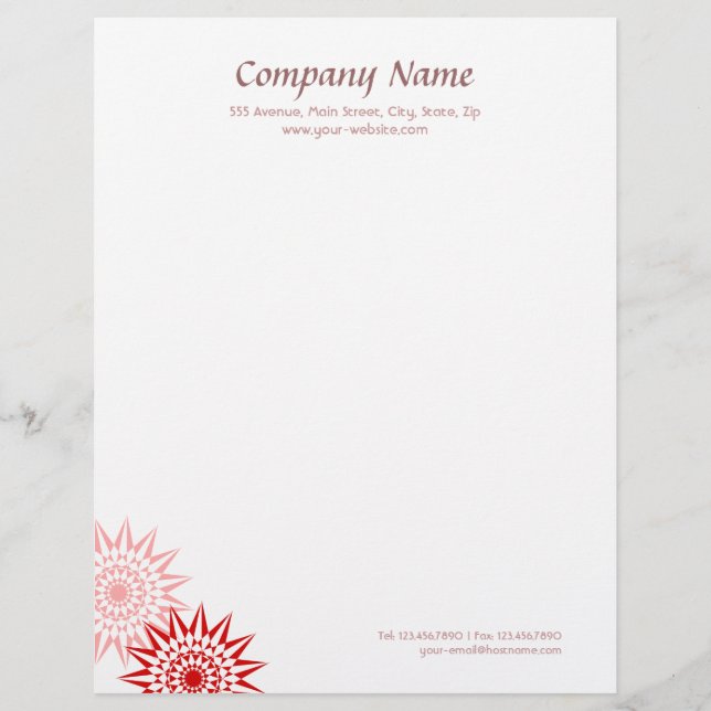 Modern Blossoms Customised Letterhead (Front)