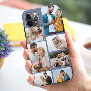 Modern Blue 7 Photo Collage Case-Mate iPhone Case