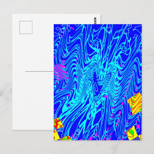 Modern Blue Abstract Art  Painting Postcard (Front/Back)