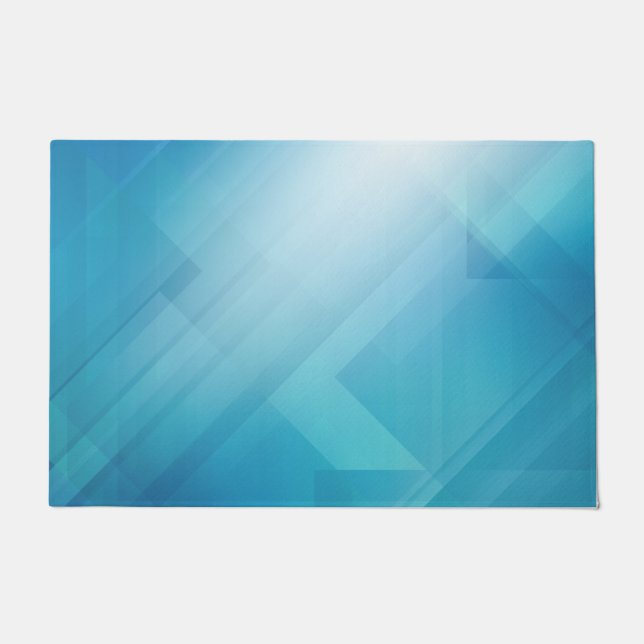 Modern Blue Abstract Doormat (Front)
