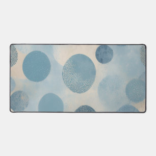 Modern Blue Abstract Dot Desk Mat