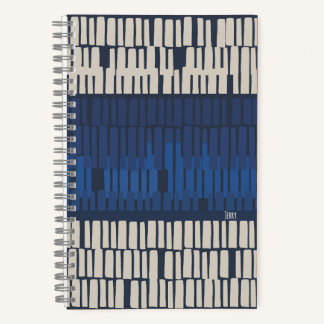 Modern Blue Abstract Geometric Notebook