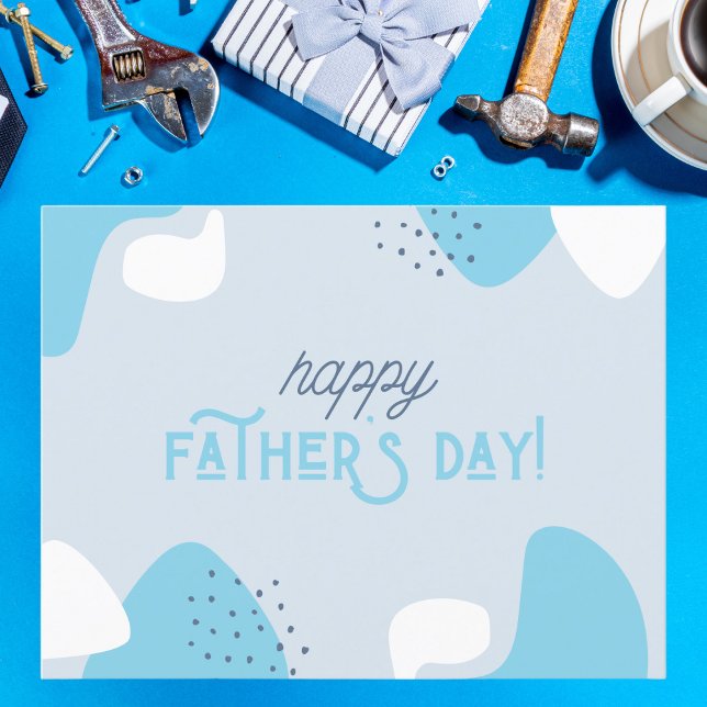 Modern Blue Abstract Happy Father's Day Postcard (Creator Uploaded)