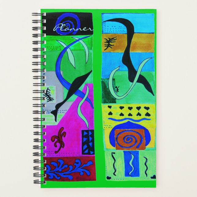 Modern Blue Abstract Inspiration From Matisse Planner (Front)