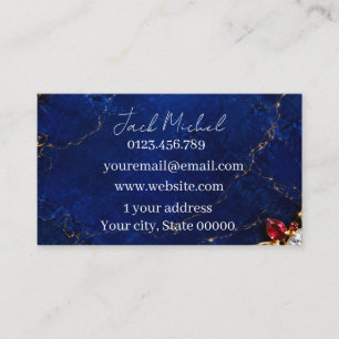 Modern Blue Agate Crystal Jewel Business Card