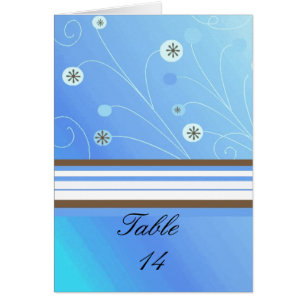 Modern Blue and Brown Table Seating Card