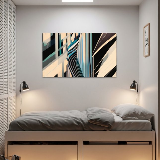 Modern Blue and Cream Abstract Dynamics Poster (Creator Uploaded)