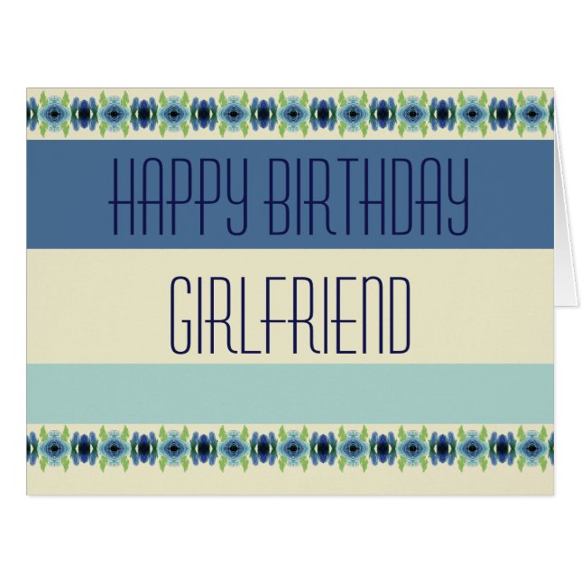 Modern Blue and Cream Stripe (Front Horizontal)