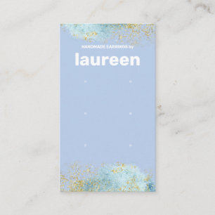 Modern Blue and Gold Earring Display Holder Card