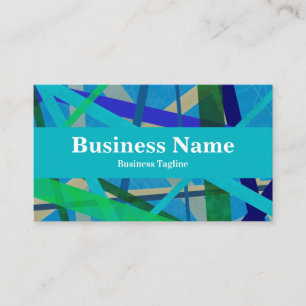 Modern Blue and Green Lines Abstract Business Card