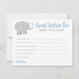 Modern Blue and Grey Elephant Boy Baby Shower