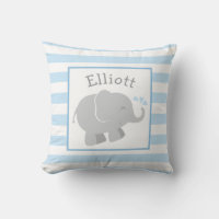 Modern Blue and Grey Elephant Monogram