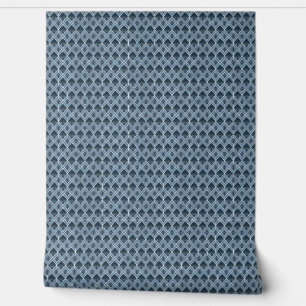 Modern Blue and Grey Geometric Pattern Wallpaper