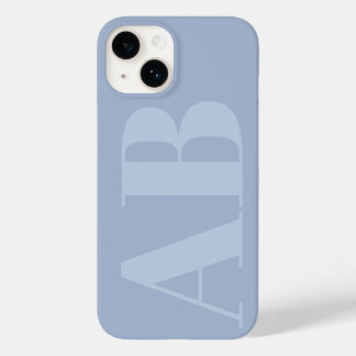 Modern blue and grey initial Minimal Monogram Case