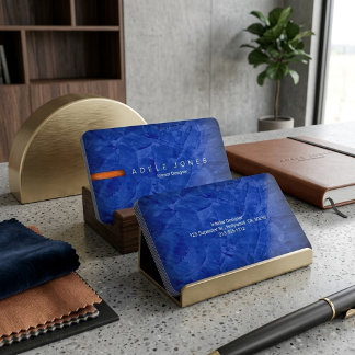 Modern Blue And Orange Minimalist Professional Business Card