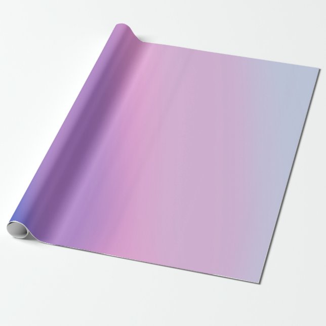 Modern Blue and Pink Gradient Dreamy Aesthetic Wrapping Paper (Unrolled)