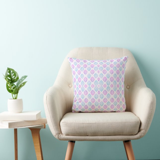 Modern Blue And Purple abstract Pattern Cushion (Chair)