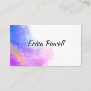 modern blue and purple abstract watercolor design business card