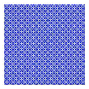 Modern Blue and White Geometric Diamond Pattern Poster