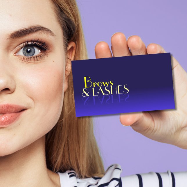 Modern Blue and Yellow Mirror Font Professional Business Card (Creator Uploaded)