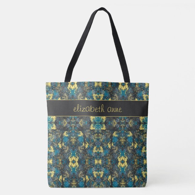 Modern Blue and Yellow Tote Bag (Front)