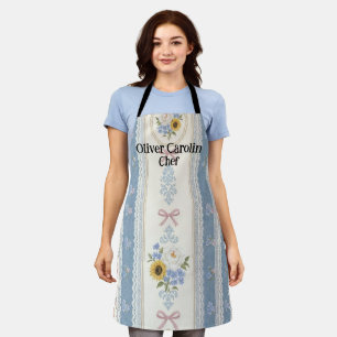 Modern Blue Apron with Custom Text Personalised