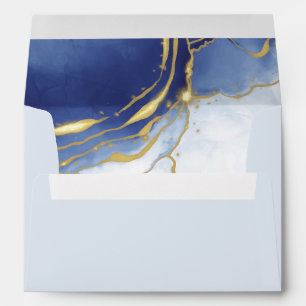 Modern Blue Aqua Marble Address Envelo Envelope