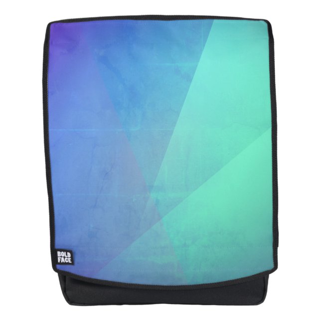 Modern Blue Aqua &Turquoise Geometric Gradation Backpack (Front)