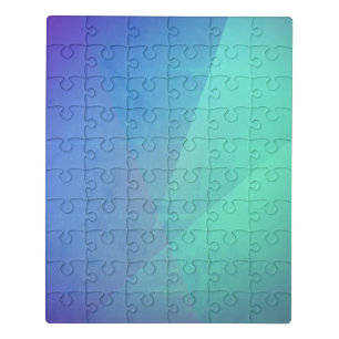 Modern Blue Aqua &Turquoise Geometric Gradation Jigsaw Puzzle