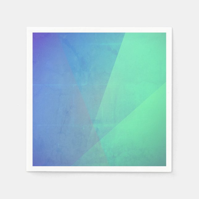 Modern Blue Aqua &Turquoise Geometric Gradation Napkin (Front)