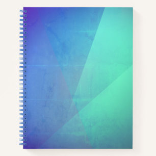 Modern Blue Aqua &Turquoise Geometric Gradation Notebook