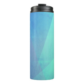 Modern Blue Aqua &Turquoise Geometric Gradation Thermal Tumbler