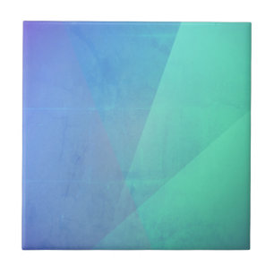 Modern Blue Aqua &Turquoise Geometric Gradation Tile