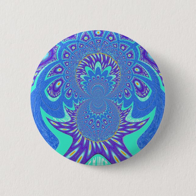 Modern Blue art 6 Cm Round Badge (Front)