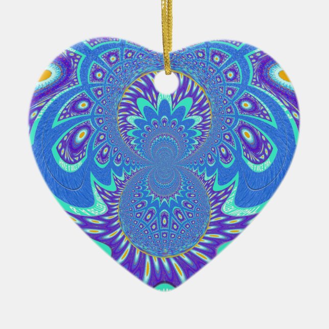 Modern Blue art Ceramic Tree Decoration (Front)