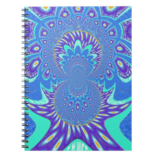 Modern Blue art Spiral Notebook (Front)