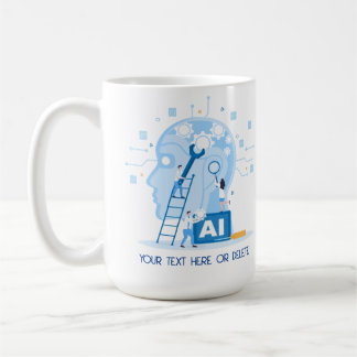 Modern blue Artificial Intelligence Illustration Coffee Mug