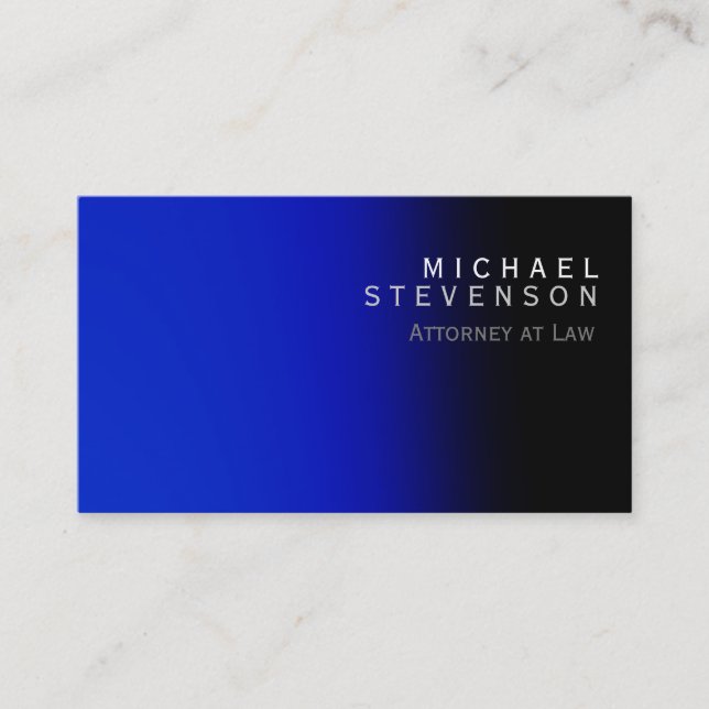 Modern Blue Attorney at Law Business Card (Front)