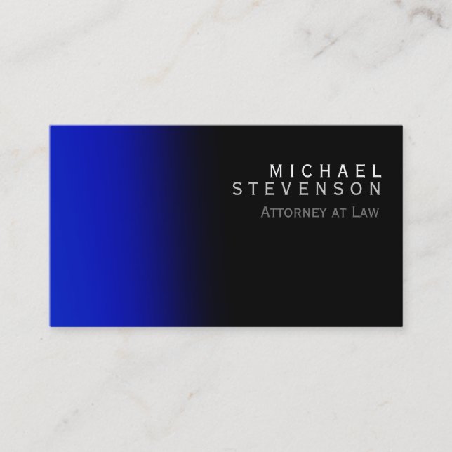 Modern Blue Attorney at Law Business Card (Front)