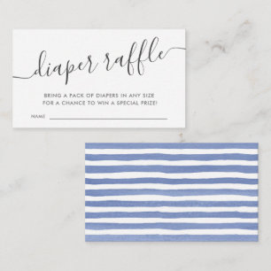 Modern Blue Baby Diaper Raffle  Enclosure Card