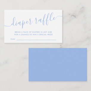 Modern Blue Baby Diaper Raffle Ticket Enclosure Ca Card