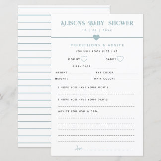Modern Blue Baby Shower Advice and Predictions 