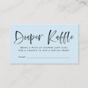 Modern Blue Baby Shower Diaper Raffle Tickets Enclosure Card