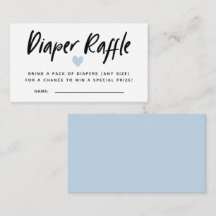 Modern Blue Baby Shower Diaper Raffle Tickets Enclosure Card