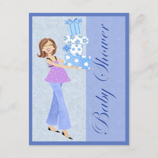 Modern Blue Baby Shower Post Card