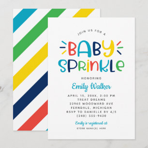 Modern Blue Baby Sprinkle for Boy Shower Invitation