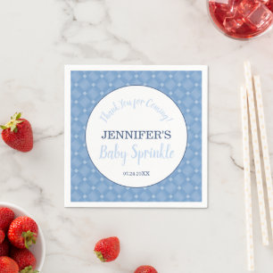 Modern Blue Baby Sprinkle Party  Napkin